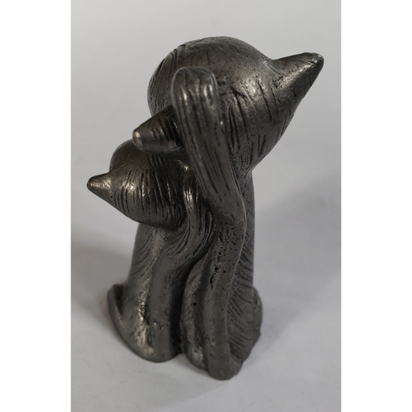 Pewter Singing Cat Pair Figurine - Picture 3 of 6